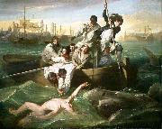 John Singleton Copley Watson and the Shark (1778) depicts the rescue of Brook Watson from a shark attack in Havana, Cuba. USA oil painting artist